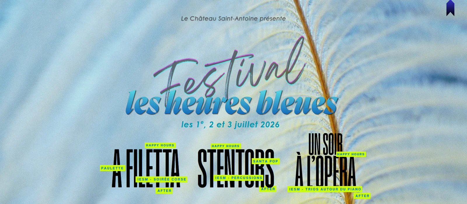 Illustration géométrique originale : Les Heures bleues : trois jours de culture et de dialogue à Marseille