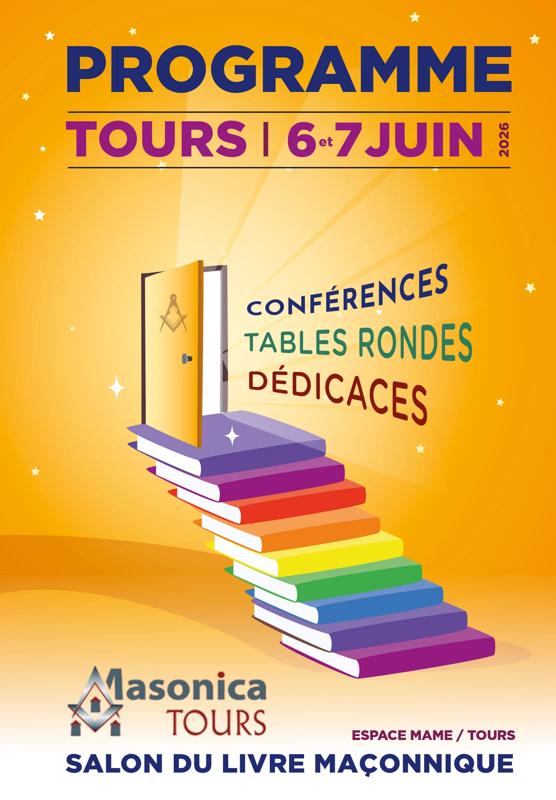 Illustration géométrique originale : À Tours, le livre maçonnique rencontre ses lecteurs